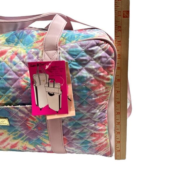 NWT BETSEY JOHNSON QUILTED MULTI COLOR TIE DYE LARGE WEEKENDER TRAVEL BAG - Picture 3 of 8